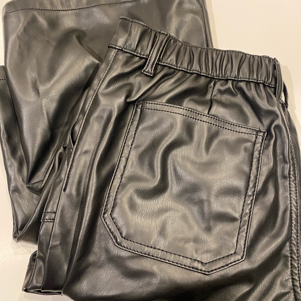Black Faux Leather Pants